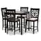 Baxton Studio Devon Sand Upholstered and Espresso Wood 5-Piece Pub Dining Set 166-10766-9776 - alternate 3